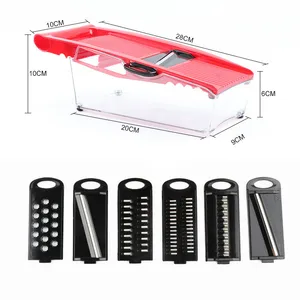 Image of Multifunction Mandolin Vegetable Slicer Vegetable Cutter With Container Lid 12 in 1 Magic Slicer