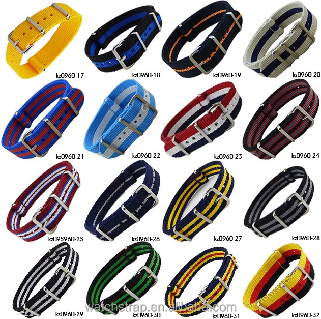 

Free Shipping sample NATO G10 BOND Military 4 Ring NYLON strap/watch strap nylon nato/nato watch strap, Black, brown, yellow. mluticolor