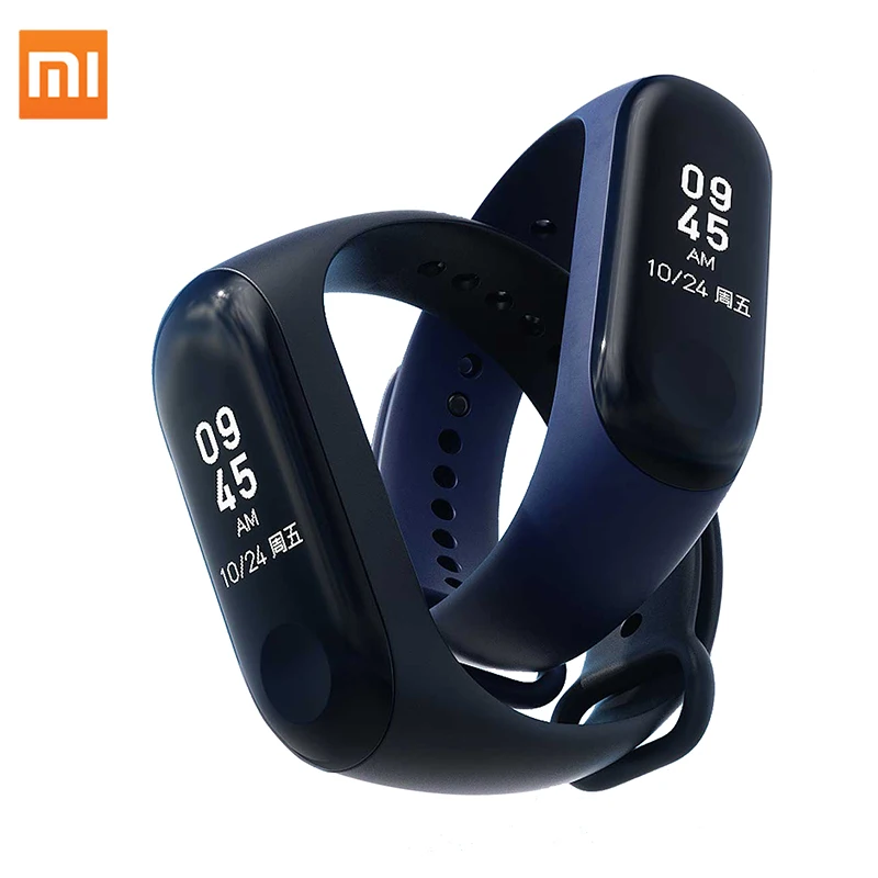 

In stock Original Xiaomi mi band 3 miband 3 instant message callerID waterproof OLED touch screen mi band 3 mi band 2 up, Black;red;blue;purple