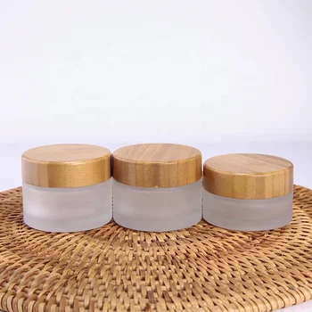 Download 30g 50g Empty Matte Bamboo Cream Jar,Frosted Glass ...