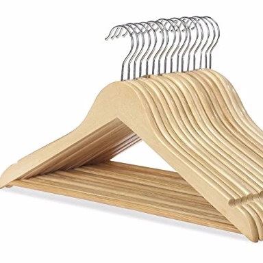 

Inspring WOODEN COAT HANGERS SUIT FOR GARMENT CLOTHES WARDROBE TROUSER NEW, Natural