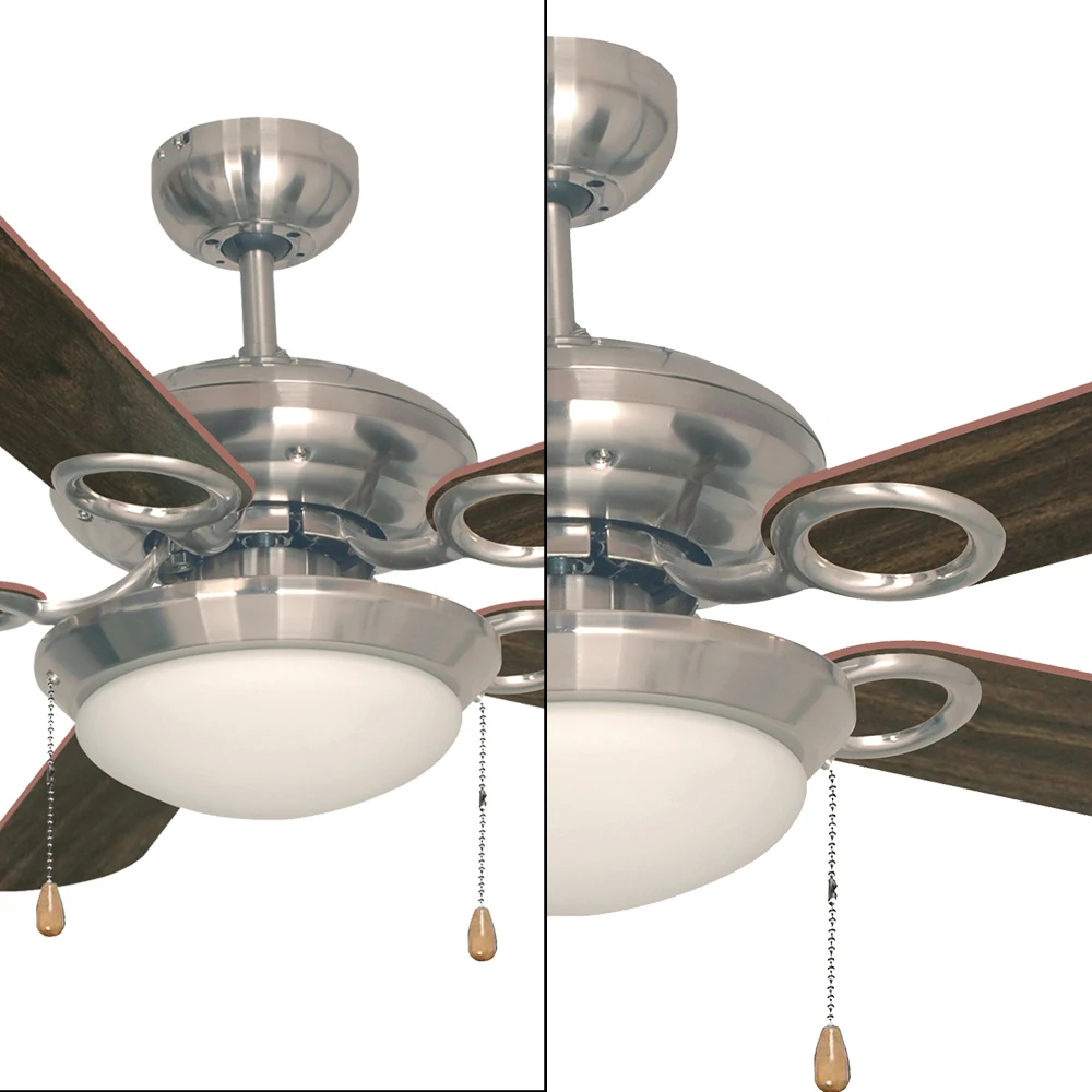Modern High quality 5 blades 1200 lumens 52 inch Stainless steel Energy Saving led ceiling fan light