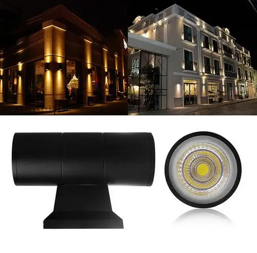 Waterproof AC 85-265V Up Down Dual-Head 6W 10W Outdoor COB LED Wall Light