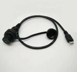 Micro usb 5pin male to micro 5pin female micro usb panel mount cable with panel mount IP67 connector