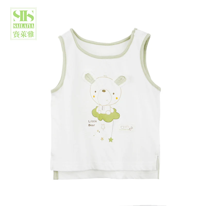 
printed animal summer organic cotton baby vest cotton clothes 