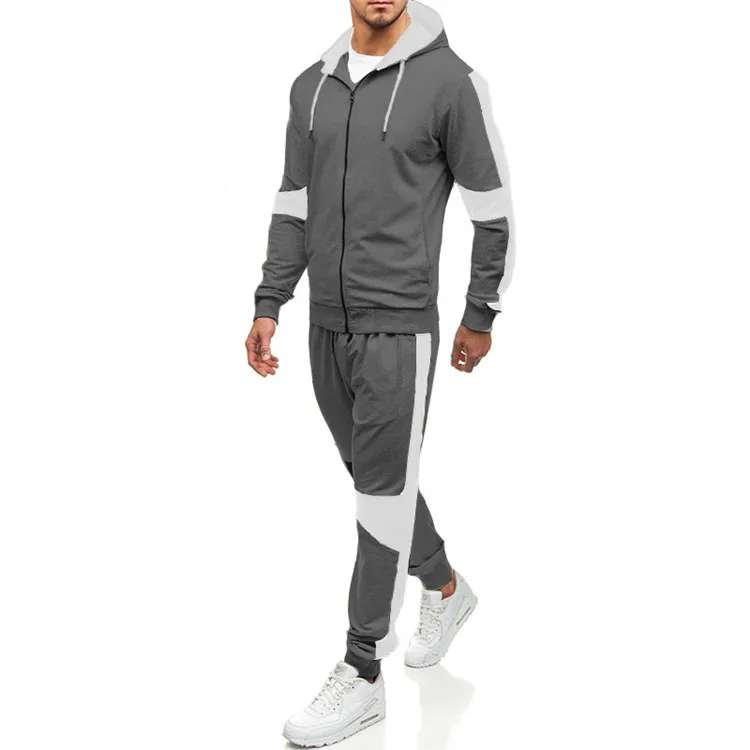 Wholesale Custom Casual Long Sleeve Set Zip-Up Sport Tracksuit For Men