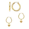 Newest two wear gold plated dangle hoop earring customized