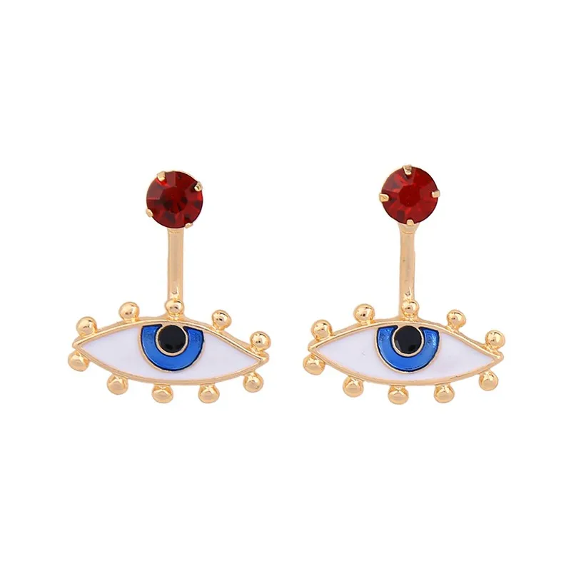 

ed00467b Fashion Jewelry Enamel Eye Charm Pendant Stud Earrings, As picture