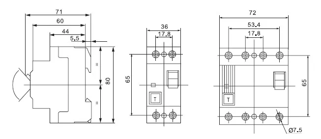 NFIN 2P 4P RCCB/RCD types of electrical circuit breaker