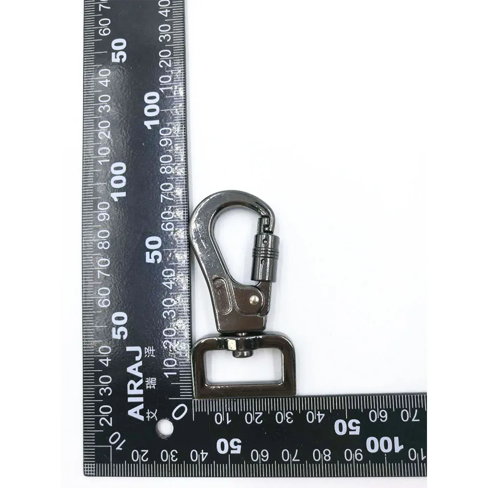 BT-K35 Factory Hot Selling Zinc Alloy Lockable Black Gun for Dog Leash Gancho Perro Carabiner Swivel Snap Hook