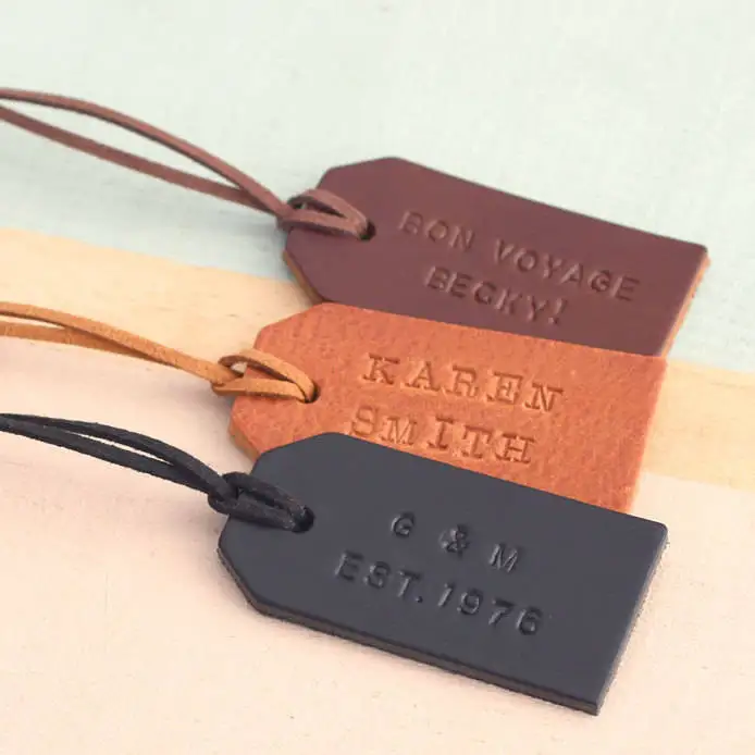 embossed luggage tags