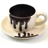 Green ceramic espresso cup&saucer, Home ceramic cup set promotion
