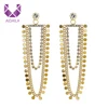 AIDAILA Personalized Style High Quality Gold Plated Fringe Crystal Dangle Earrings