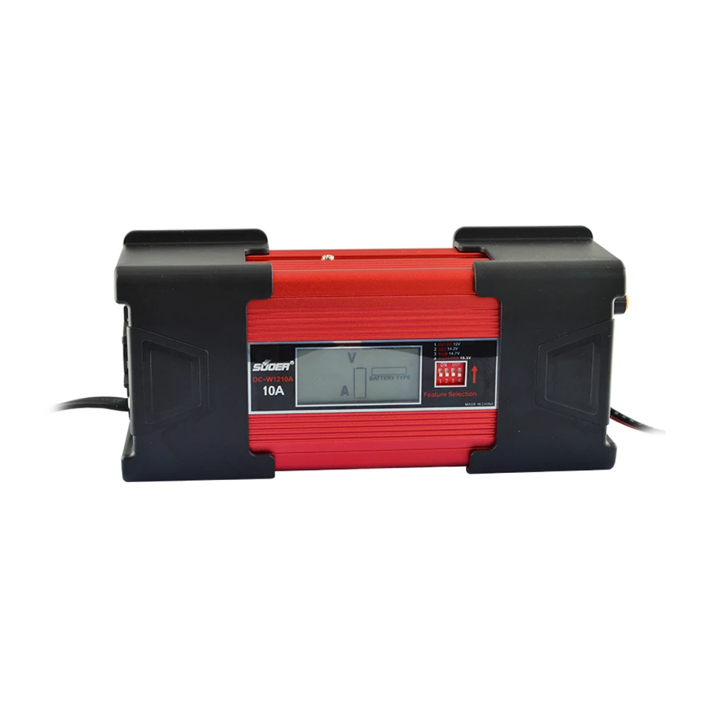 

Suoer 12V 10A Automatic Fast Gel Charger Solar Car Battery Charger, Red