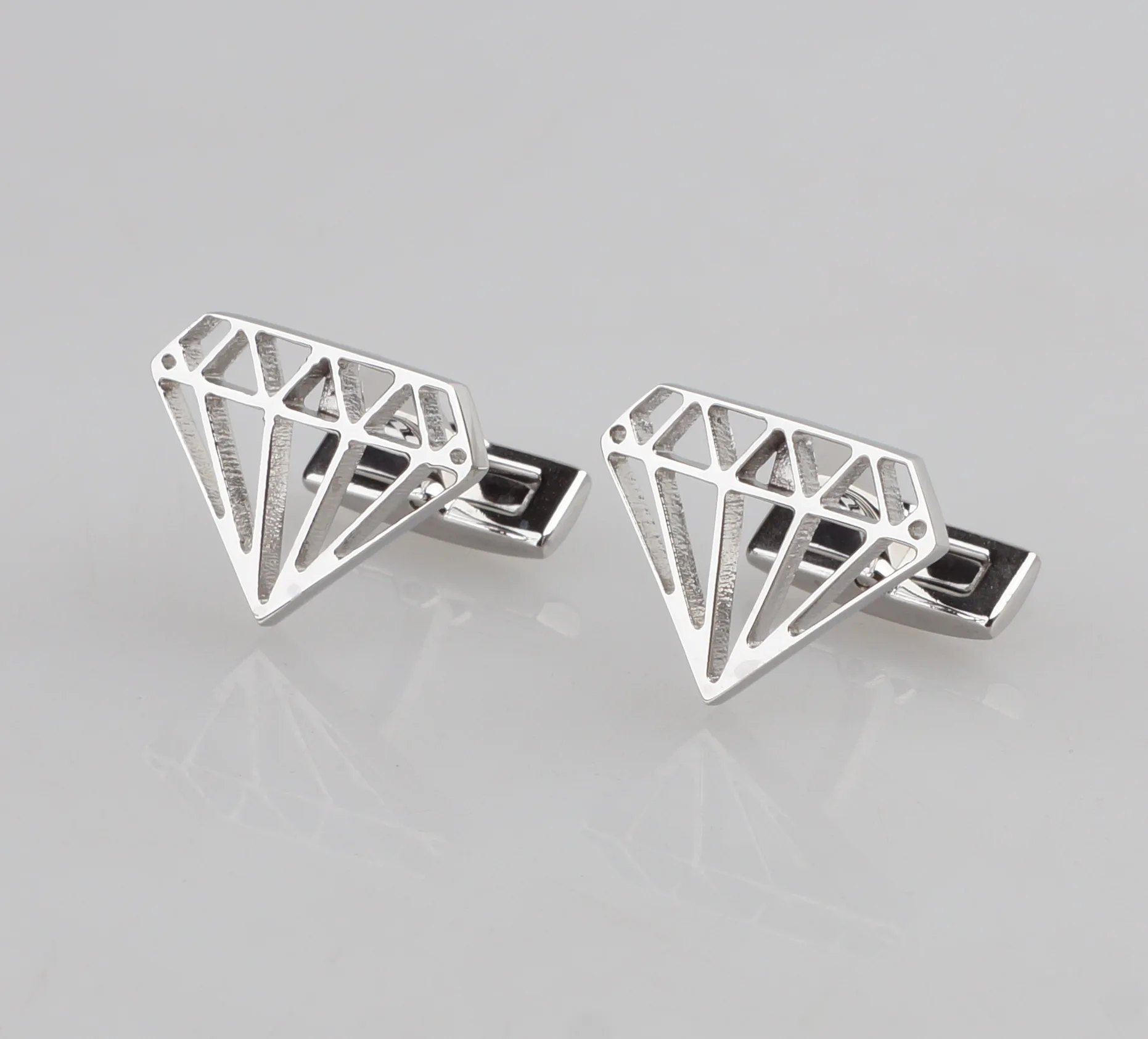 

Trendy Diamond Design Minimalist Novelty Stainless Steel Cufflinks