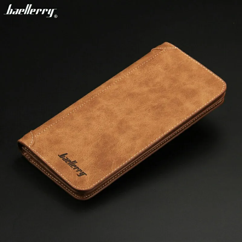 

baellerry Classic PU leather long style Casual wallets for men,male Retro Epidermal scrub leather Suit purse