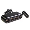 A cigarette lighter, a four hole socket, a blue light vehicle power, a mobile phone charger.