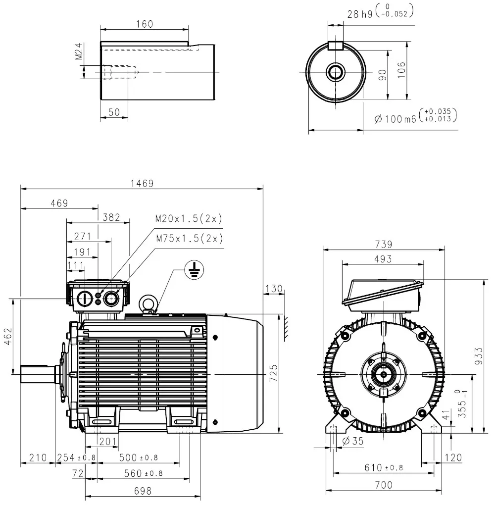 Abb Low Voltage M2bax 355kw 3phase Ac Induction Motors Asynchronous