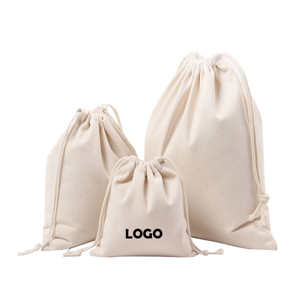 

Custom logo 100% linen bag cotton canvas drawstring bag, As you like