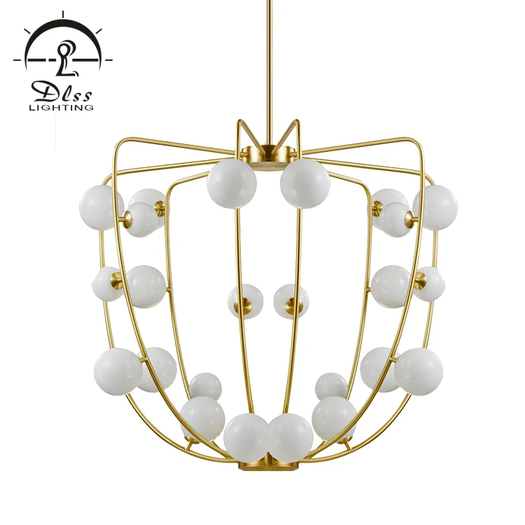 Wholesale Hotel Indoor Modern creative decor iron crack white glass pendant light