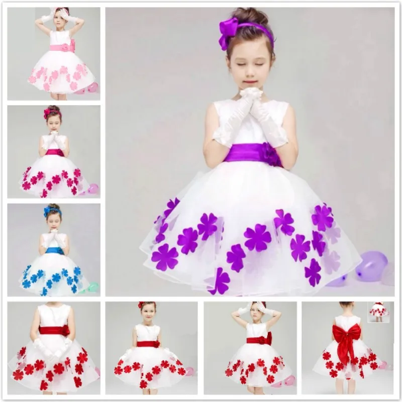 

Pretty Girl Flower Baby Puffy Kids Summer Party Dress Children Apparel L-42, N/a