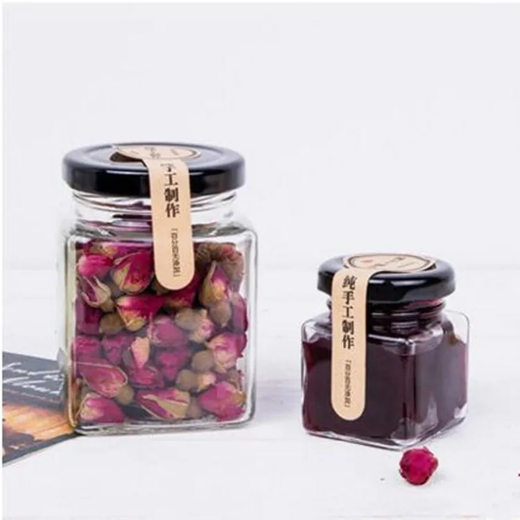 

500ml 730ml rectangle empty glass food jar glass jar for sweet cookies chocolate, Transparent,clear