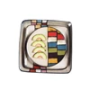 Zogift hot sale porcelain dinnerware set stoneware plaid used restaurant dinnerware