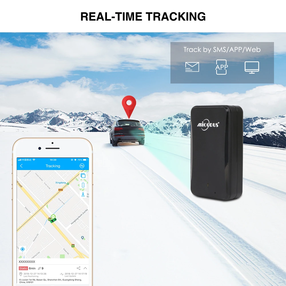 Tempo de Espera de Rastreamento Rastreamento em Tempo Monitor de Voz Gps do Carro At4 2g Ipx5 Forte Ímã Rastreador à Prova d' Água 10000 Mah Longo em Tempo Real Gsm Gps Localizador 10 mAh Longo Tempo de Espera de Rastreamento