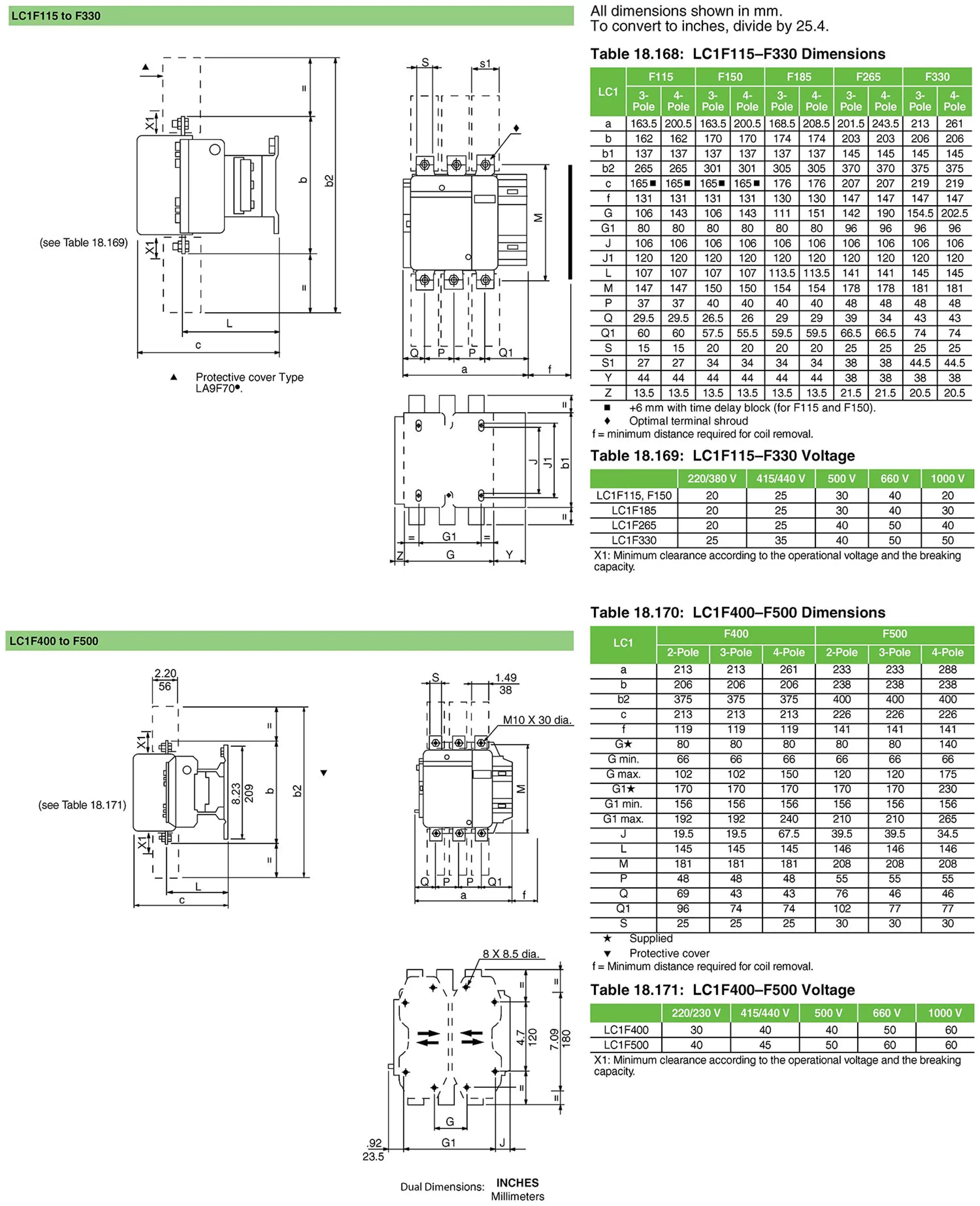 LC1-F 3P 4P 115A 150A 185A 225A 265A 330A 400A 500A 630A 780A 800A 1250A 2100A LC1-F115 LC1F185 AC DC EKF KTE LC1F Contactor