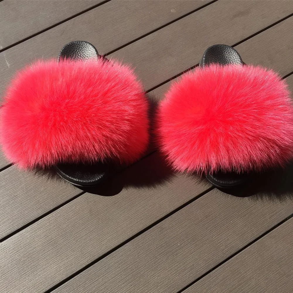 Outdoor Casual Shoes Women Summer Colorful Fur Slipper Slippers Fur