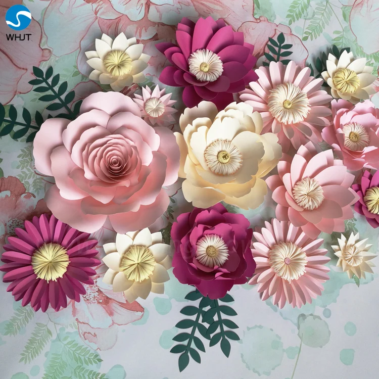 Wholesale Popular Custom Size Wedding Decoration Diy Paper Flower