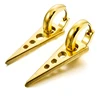 Fashion Hoop Drop Gold Plated Silver Hoop Triangle Round Shaped Stainless Steel Earrings