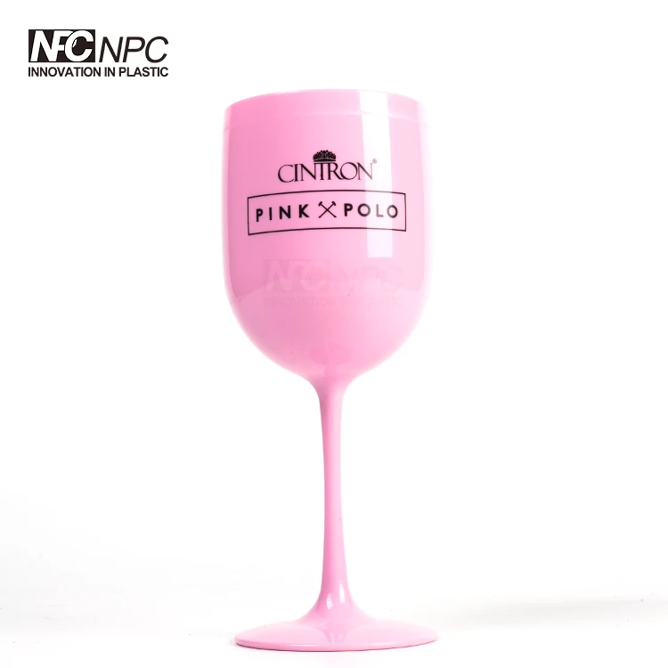 

Pink Colored Plastic Wine Glasses For Party&events, Customized