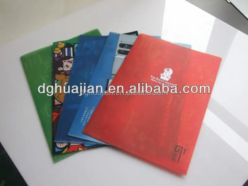 
New design customized clear PP l shape file folder 