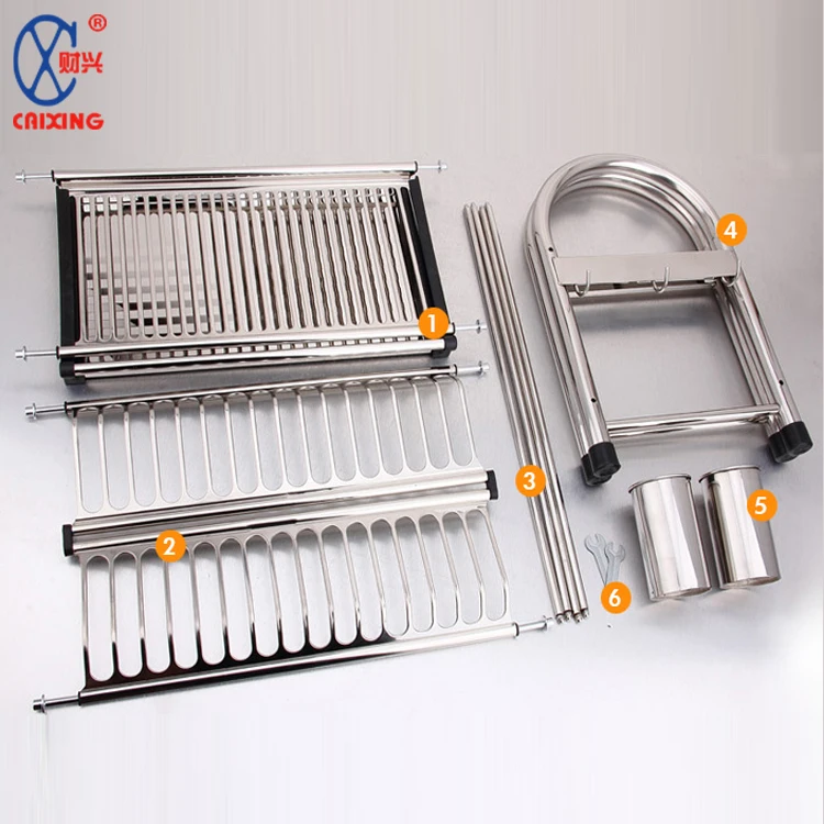 Standing style double layers kitchen dish and bowl drying rack holder