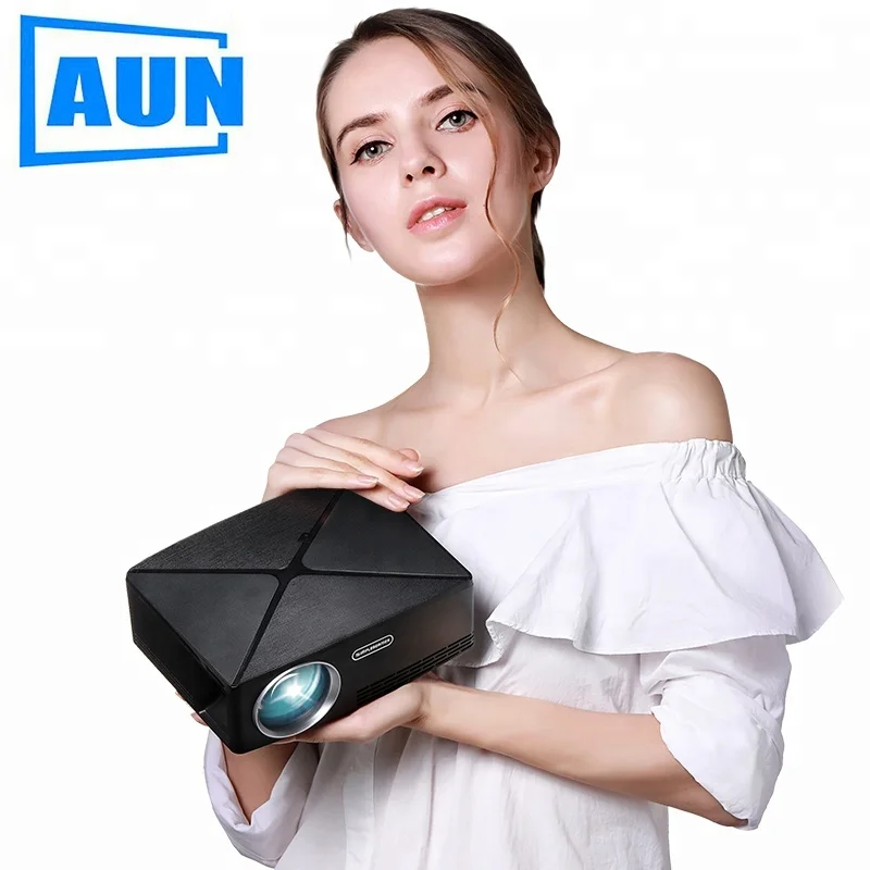 

AUN MINI Projector C80 UP, Android 6.0 OS, 1280x720 Resolution, LED Proyector, Portable HD Beamer for Home Cinema. Support 1080P