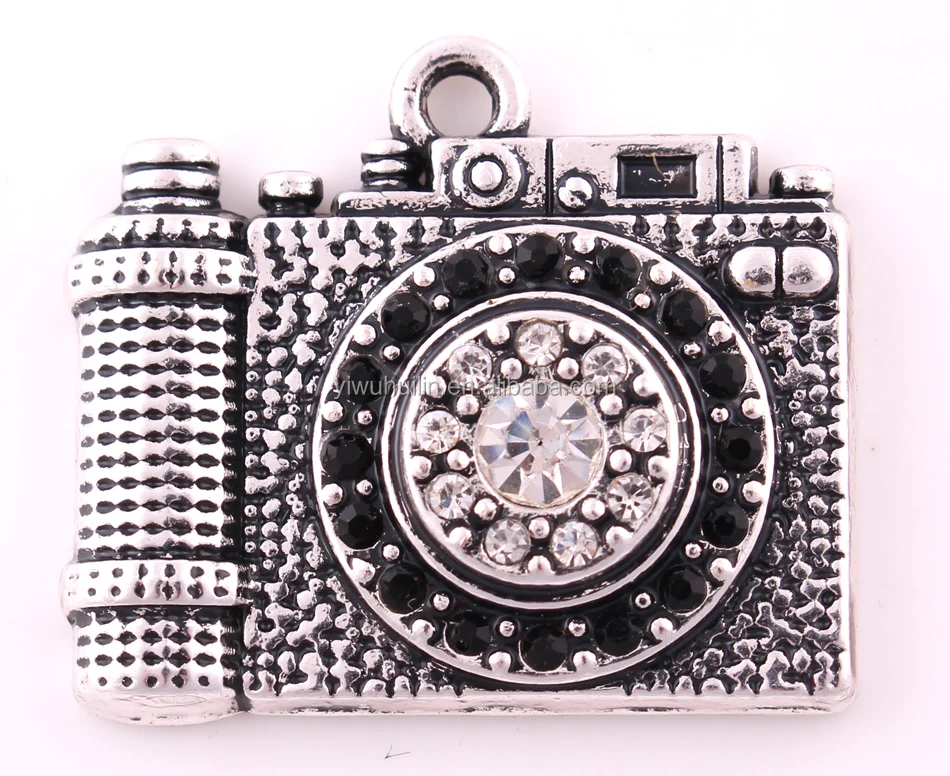 

P500217 Vintage jewelry Fashion unique mini Camera shaped with crystal rhinestone charm pendant jewelry, Camera pendant