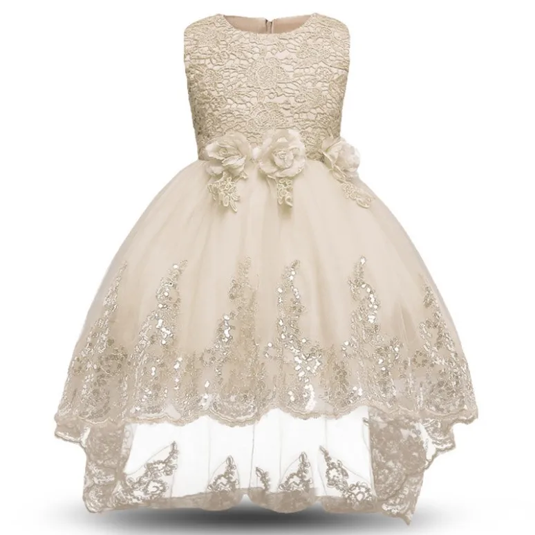 

Fashion Children Girls Party Dress Mullet Flower Kids Wedding Dress, Beige/ white/ red/ purple/ pink/ rose red/ blue