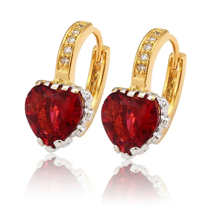 

27887 Good quality sell well multicolor turkish jewelry heart crystal earring, N/a