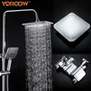 YOROOW factory price bathroom wall faucet bathroom 5jets ABS hand head square shower mixer set