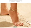 3pcs/set Bohemian Gold Anklet Set Leaf Arrow Round Crysta Chain Anklets For Women Summer Beach Holiday Anklet Jewelry Set