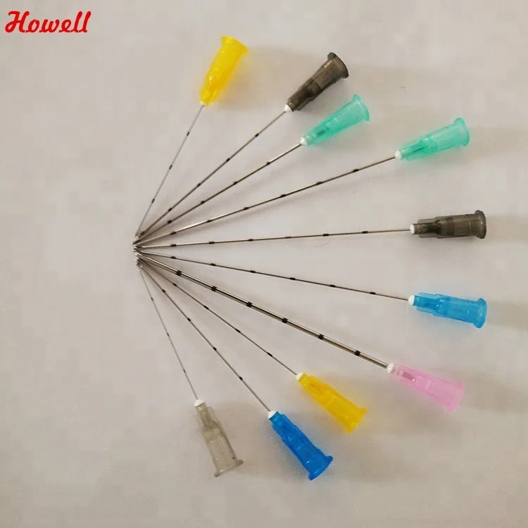 
25G 50MM Disposable HA Haluronic acid injection micro blunt cannula tip needle 