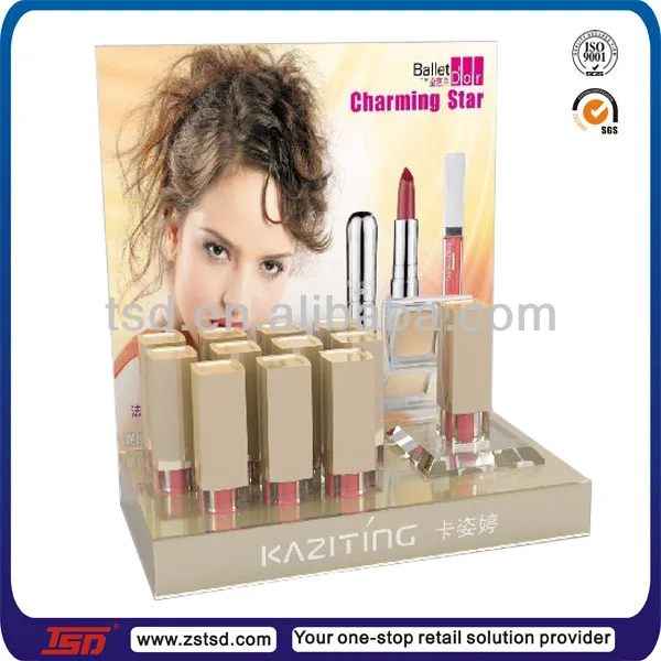 table top  plexiglass make up holder counter top brand advertising cosmetic acrylic stand