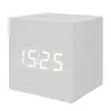Desk Use Fashion Alarm Clock Digital Wooden Alarm LED Clock with Temperature Display