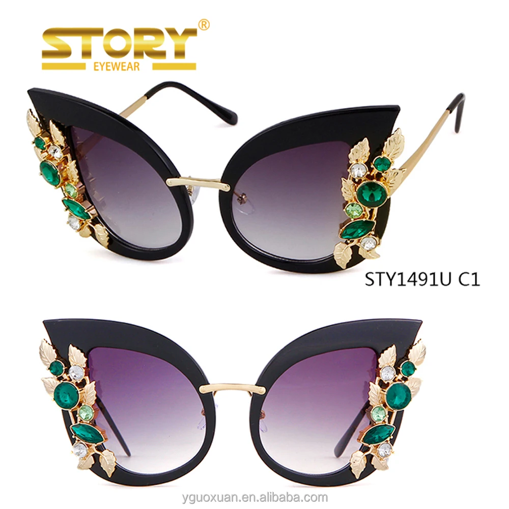 

STORY STY1491U vintage women style cat eye frames diamond frame glasses china sunglasses manufacturers