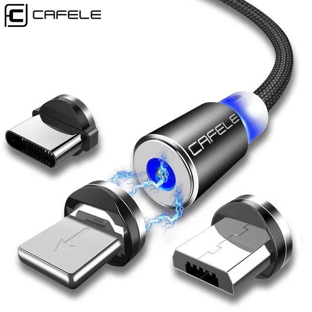 High speed 3 in 1 magnetic Data cable Sync Mobile Phone Charger USB cord Charging Cable