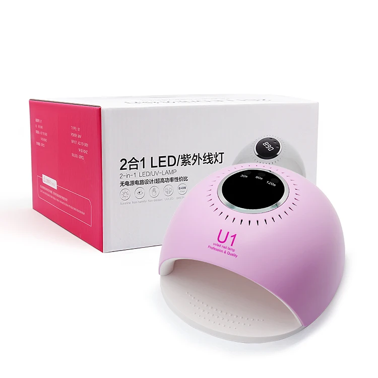 

Manicure set nails gel uv lamp led, Pink/white or customize
