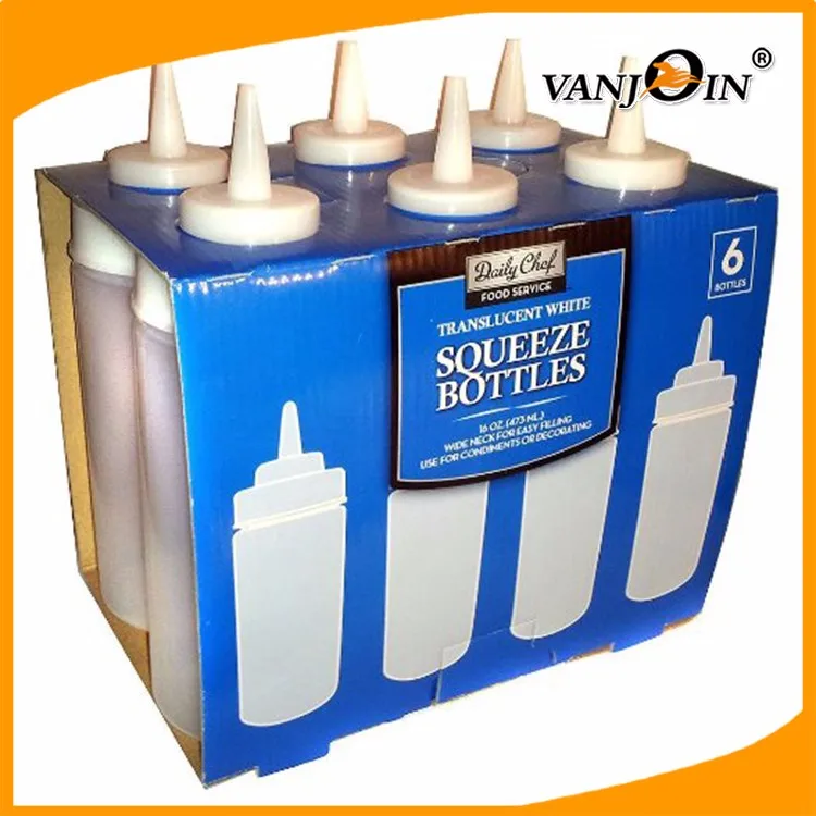 6 Packs Clear Plastic Squeeze Bottle Condiment Dispenser Container Sauce Bottles Buy Squeeze