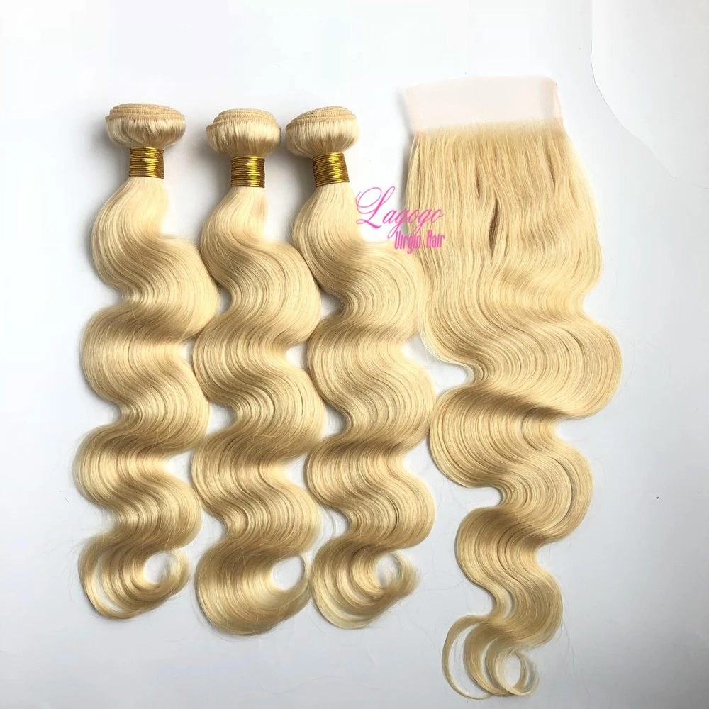 

Wholesale 613 Brazilian Human Hair Bundles Body Wave High Quality Cuticle Aligned 613 Virgin Hair, Natural color