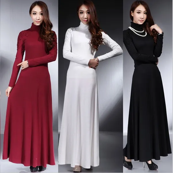 full length turtleneck dress